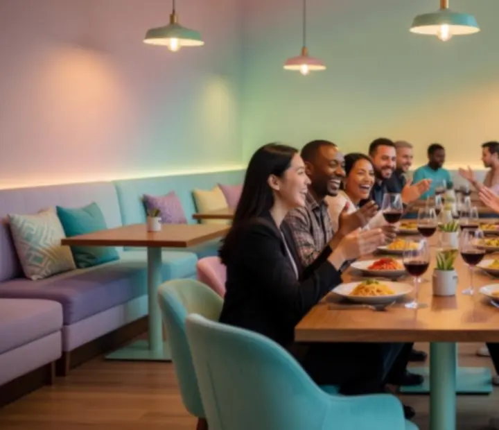 Goście w restauracji Polvarionex podczas kolacji